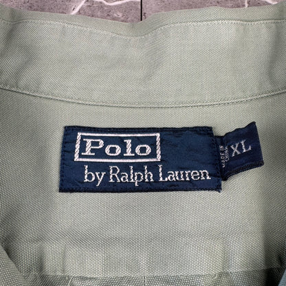 00s Polo by Ralph Lauren Rare Sage Green Open Collar Shirt