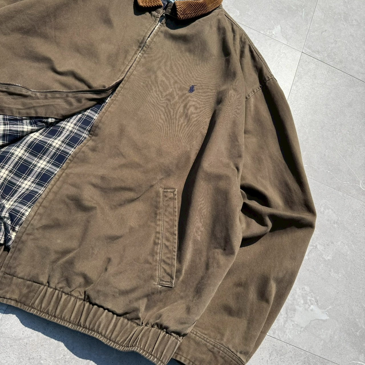 90s-00s Ralph Lauren Brown Corduroy Collar Swing Top Jacket