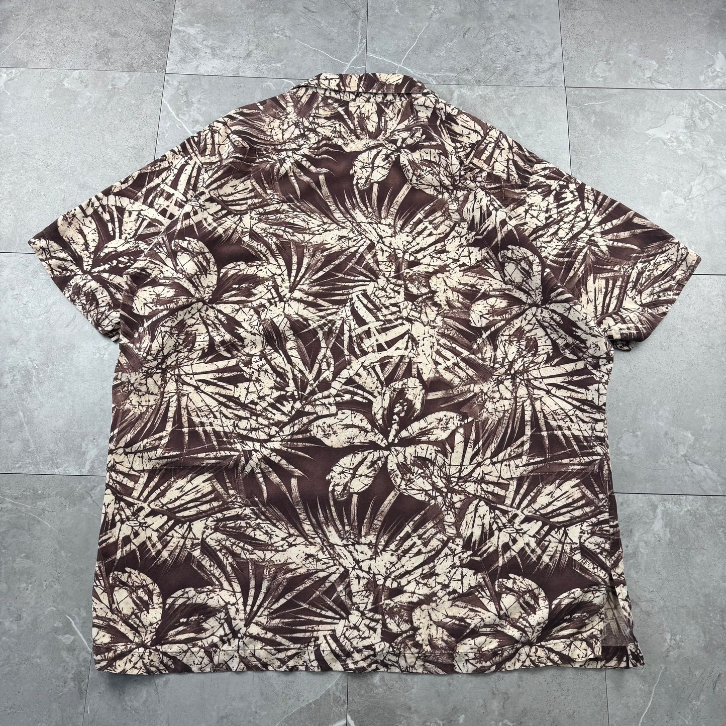 00s Polo by Ralph Lauren Clayton Brown Silk x Cotton Short Sleeve Shirt