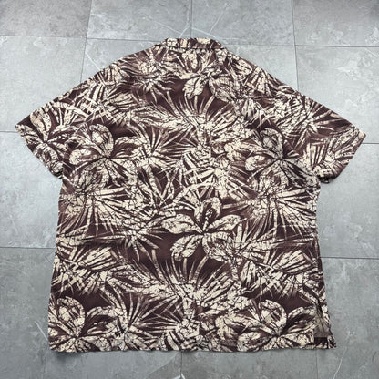 00s Polo by Ralph Lauren Clayton Brown Silk x Cotton Short Sleeve Shirt