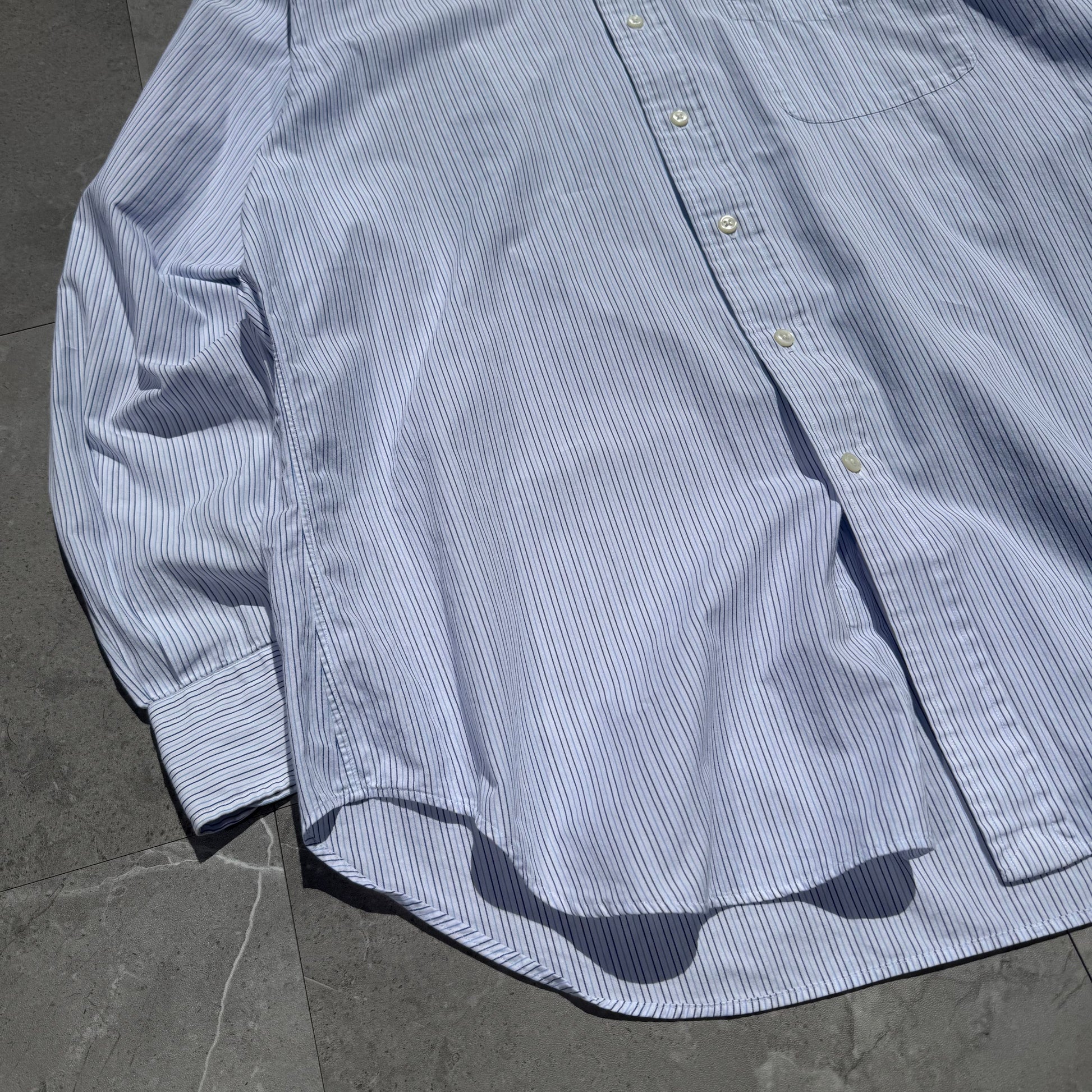 90s Ralph Lauren “Andrew” No-Pony Blue Striped Shirt KiiChain Clothing
