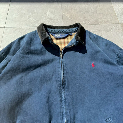 90s Ralph Lauren Navy Corduroy Collar Swing Top Jacket
