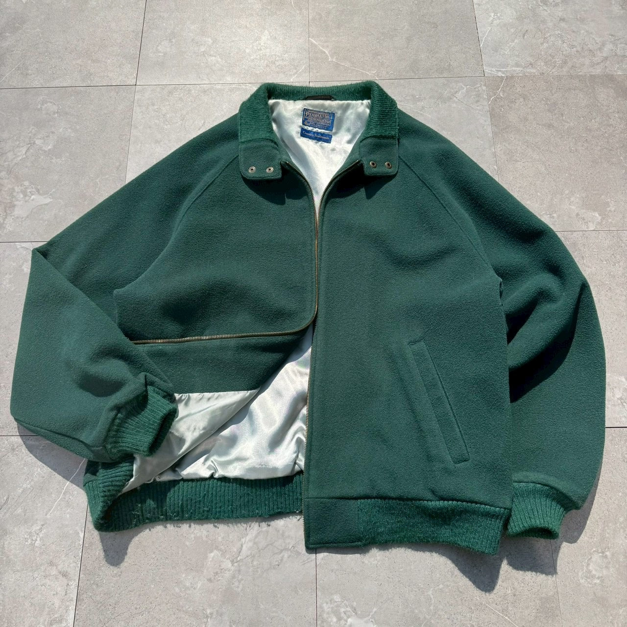 90s Pendleton Made in USA Green Harrington Jacket