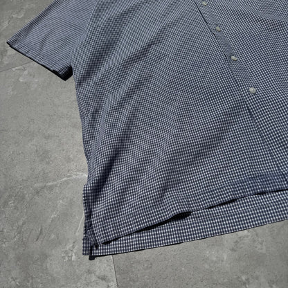 90s-00s Ralph Lauren Adams Cotton Blue Checkered Open Collar Shirt KiiChain Clothing