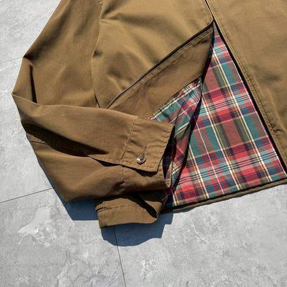 90s-00s Ralph Lauren Brown Checkered Lined Swing Top Jacket