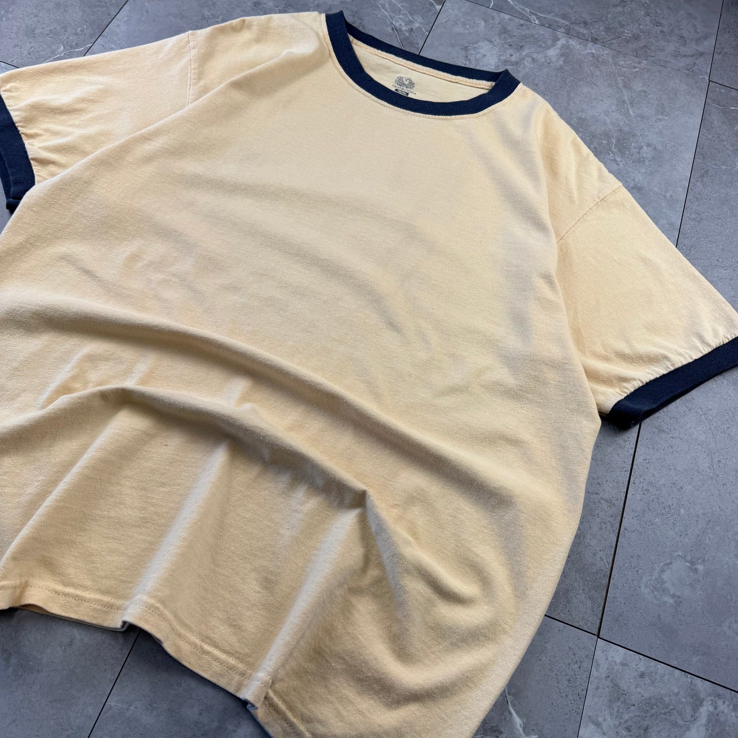 00s Fruit of the Loom Yellow Ringer T-Shirt