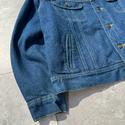 90s Lee Made in USA Blanket Lined Denim Jacket 46R