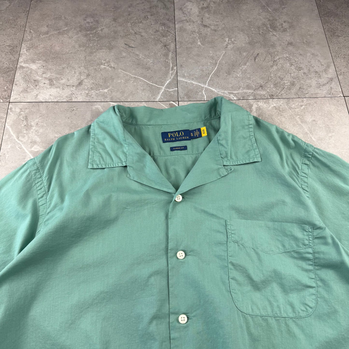 00s~ Polo Ralph Lauren Classic Fit Rare Mint Green Open Collar Shirt