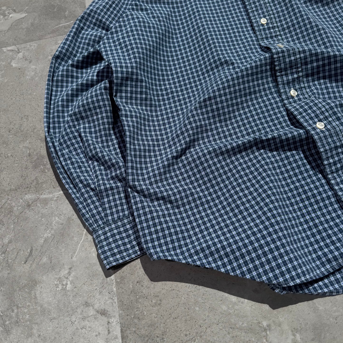 90s-00s Ralph Lauren Classic Fit Blue Checkered Button Down Shirt KiiChain Clothing