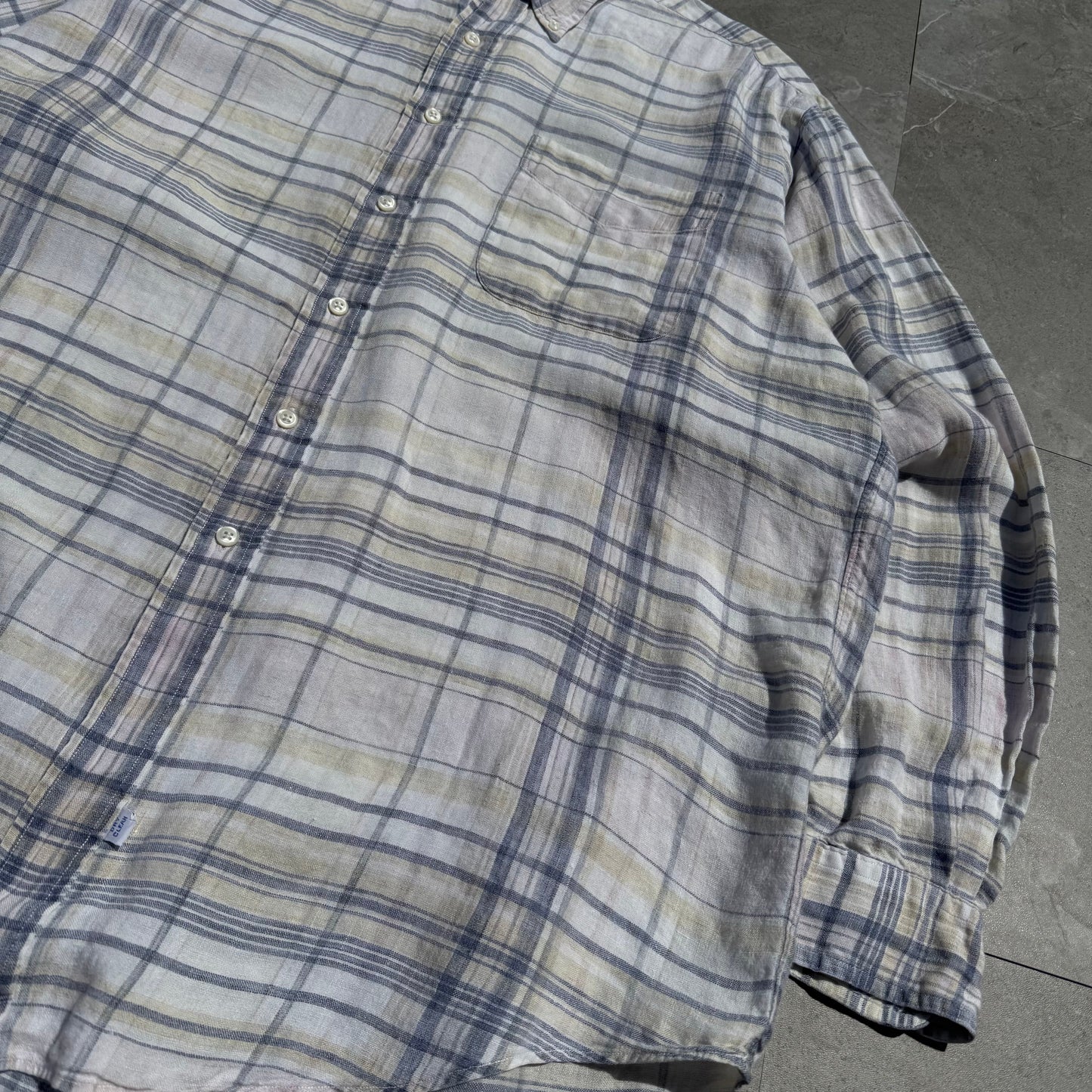 90s Ralph Lauren Checkered Linen Shirt KiiChain Clothing