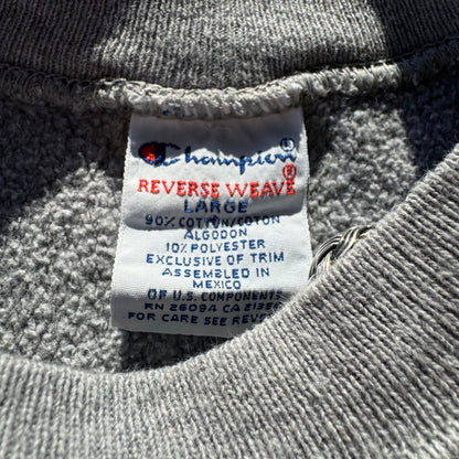 90s Champion Reverse Weave Gray White-Logo Sweatshirt