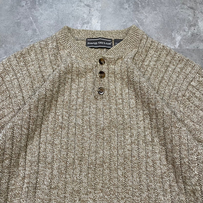 90s David Taylor Made in USA Henley Neck Knitted Sweater