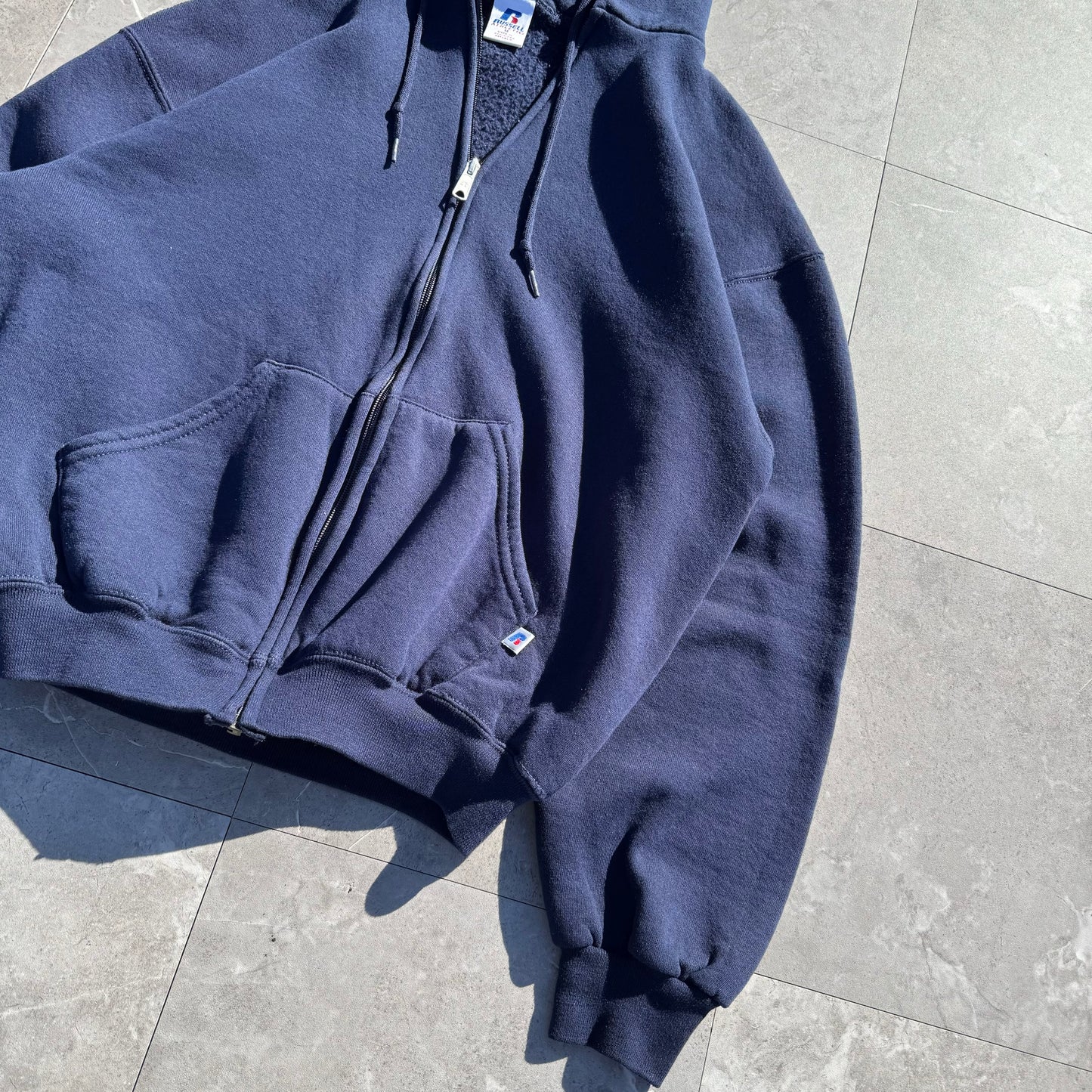 90s-00s Russell Athletic Plain Zip -Up Hoodie