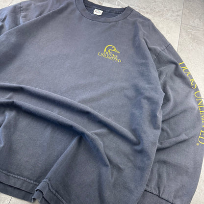 90s-00s Alstyle Ducks Unlimited Dog Graphic Long Sleeve Tee