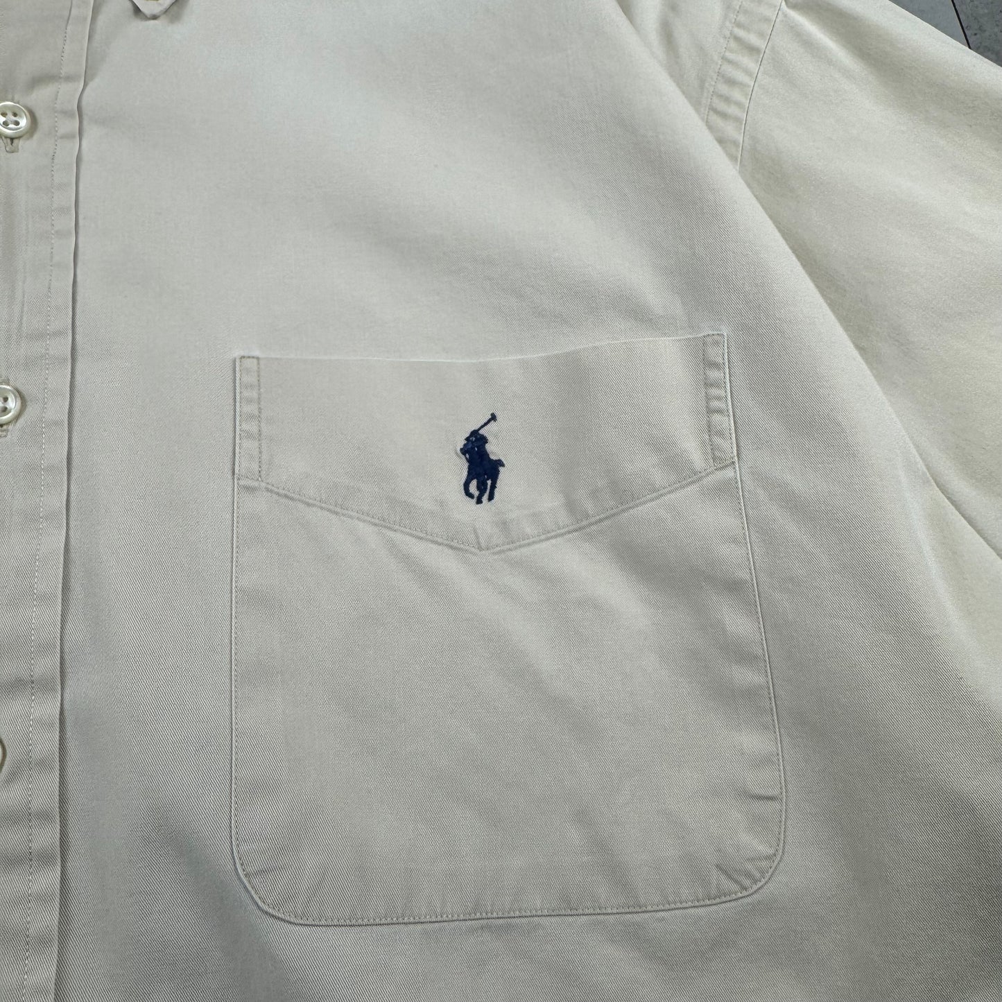 00s Ralph Lauren Blake Cream Button Down Short Sleeve Shirt L