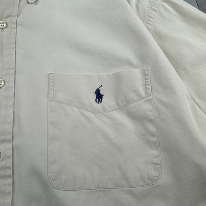00s Ralph Lauren Blake Cream Button Down Short Sleeve Shirt L