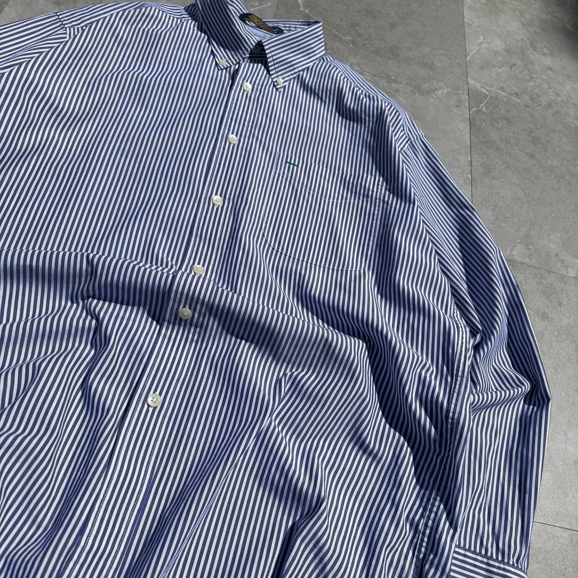 90s Tommy Hilfiger Blue Stripe Button Down Shirt KiiChain Clothing