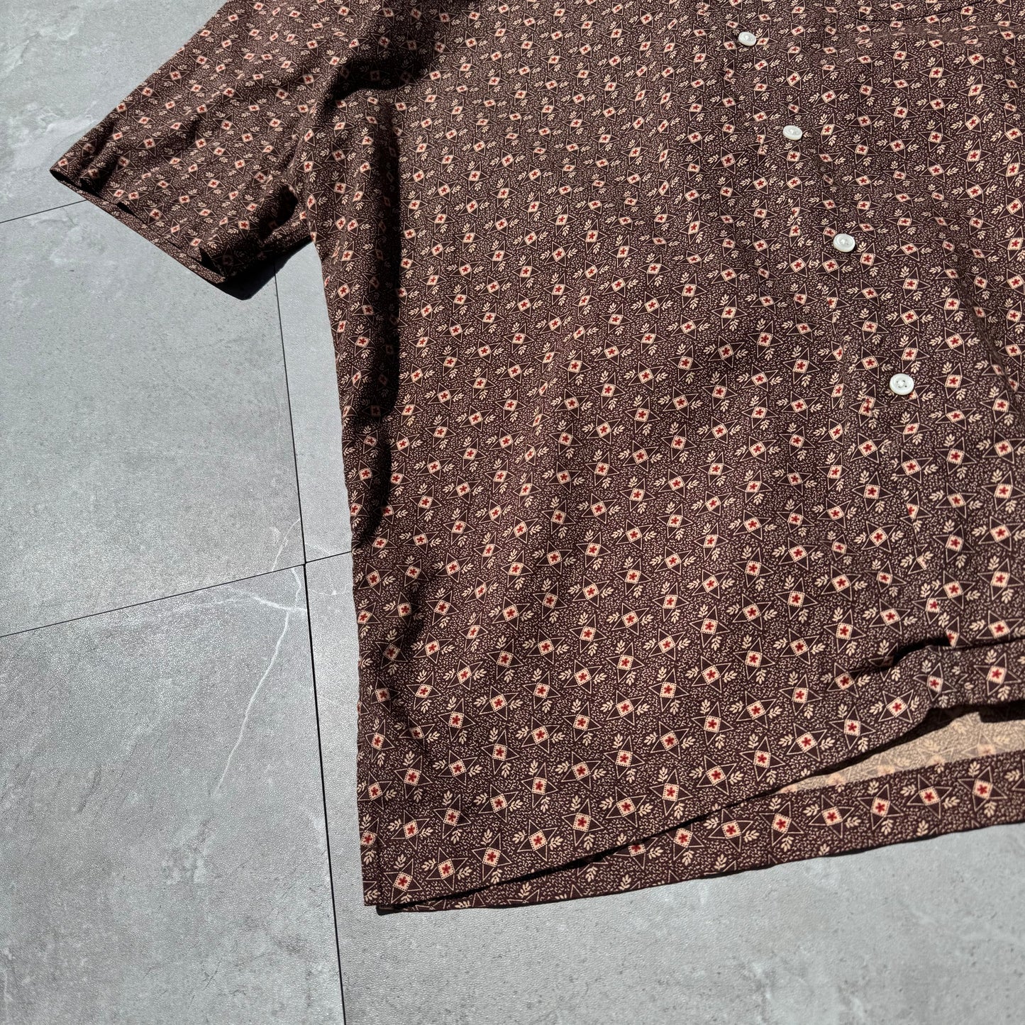 90s-00s Ralph Lauren Caldwell Brown Open Collar Shirt KiiChain Clothing