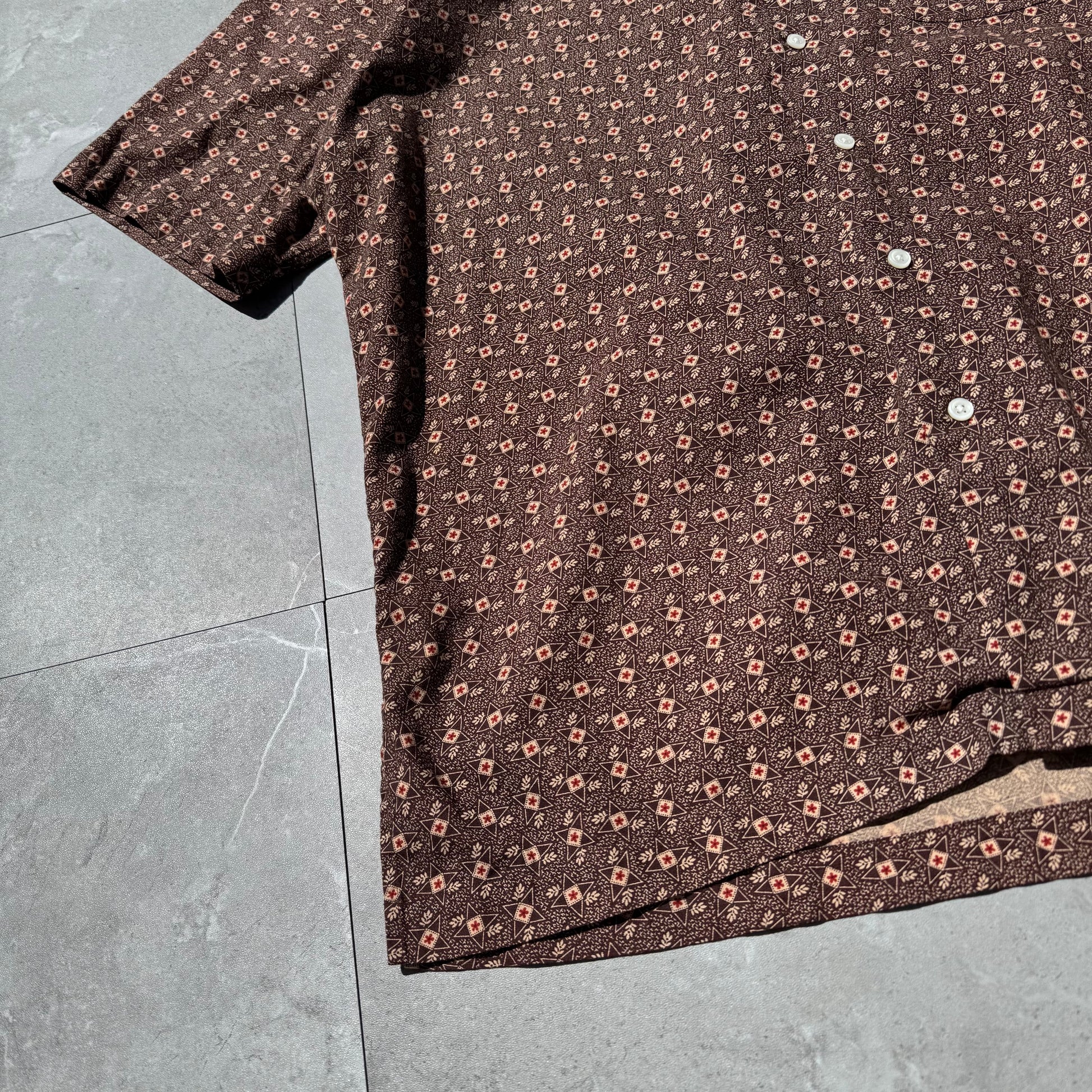 90s-00s Ralph Lauren Caldwell Brown Open Collar Shirt KiiChain Clothing
