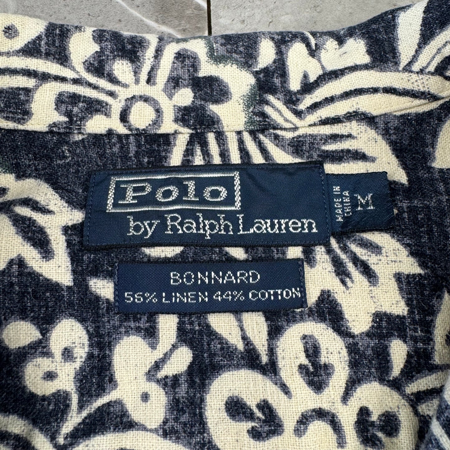 00s Polo by Ralph Lauren Bonnard Navy / Black Paisley Open Collar Shirt