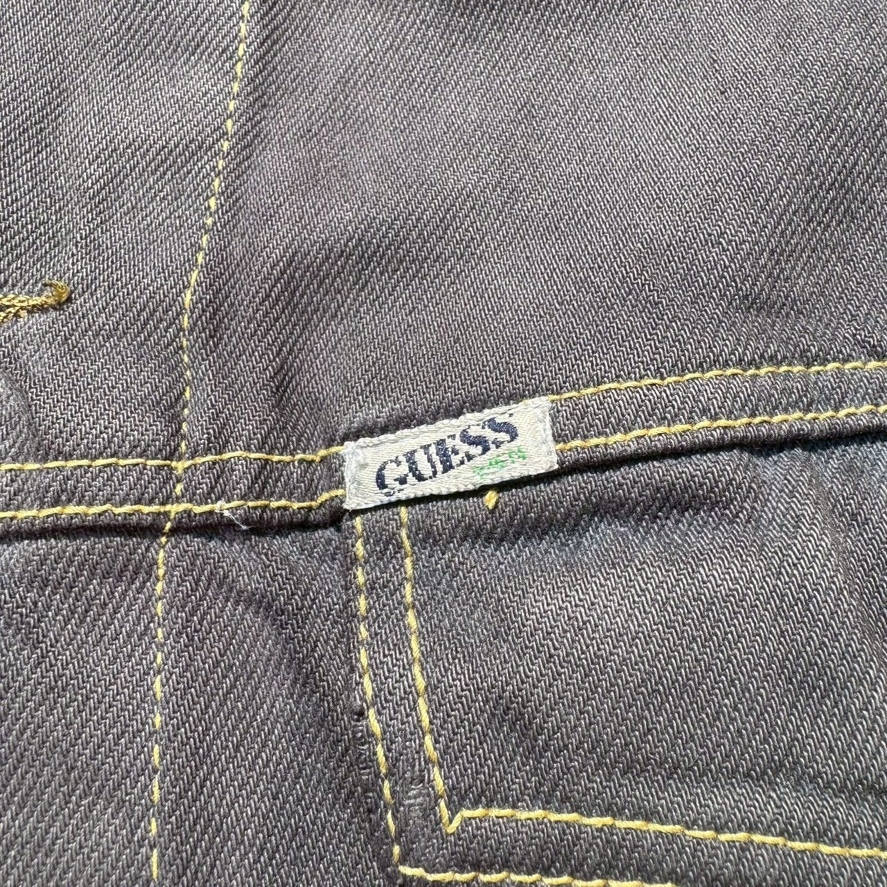 90s GUESS Made in USA Black/Dark Gray Denim Jacket