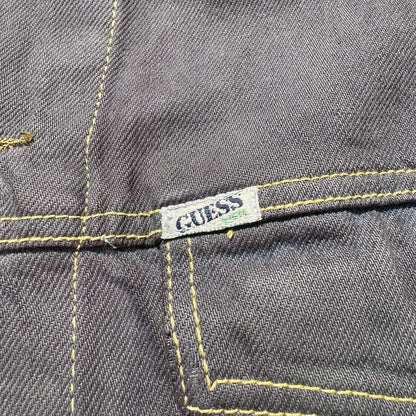 90s GUESS Made in USA Black/Dark Gray Denim Jacket