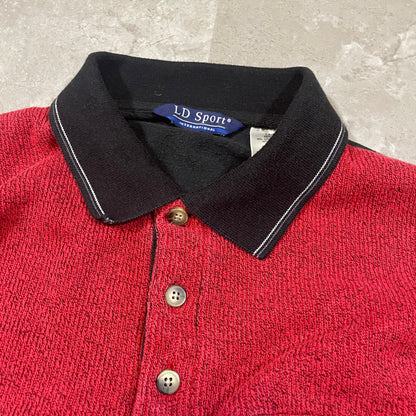 90s LD Sport Color-Block Polo Sweater