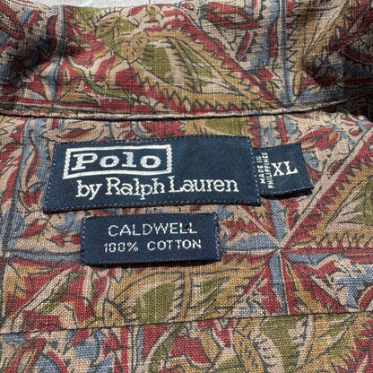 90s-00s Ralph Lauren Caldwell Bird Graphic Paisley Cotton Short Sleeve Shirt KiiChain Clothing