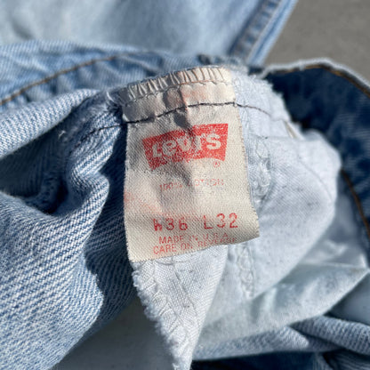 90s Levi's 505 Orange Tab Made in USA Denim 36x32