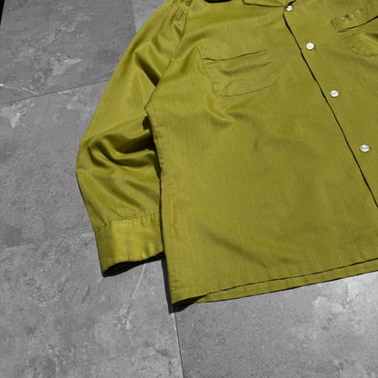 60s Grant-Crest Poly-Cotton Open Collar Long Sleeve Shirt KiiChain Clothing