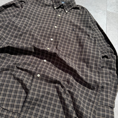 90s-00s Ralph Lauren “Blake” Dark Brown Checkered Button Down Shirt KiiChain Clothing
