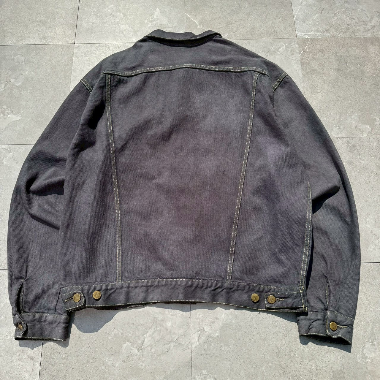 90s GUESS Made in USA Black/Dark Gray Denim Jacket