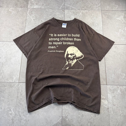 90s-00s Gildan Frederick Douglas Brown Quote Graphic T-Shirt