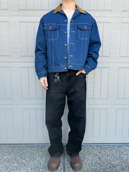 90s Lee Made in USA Blanket Lined Denim Jacket 46R
