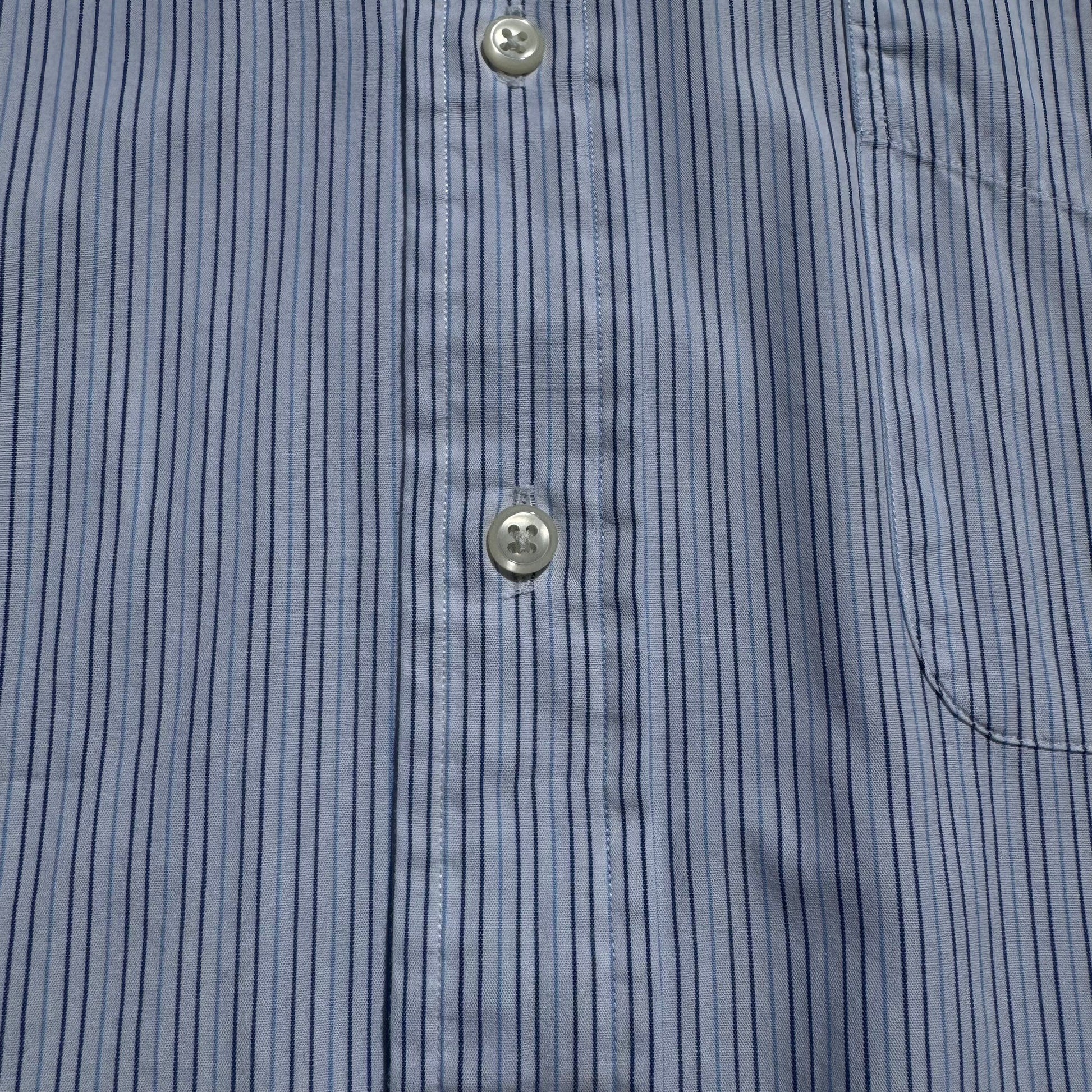 90s Ralph Lauren “Andrew” No-Pony Blue Striped Shirt KiiChain Clothing