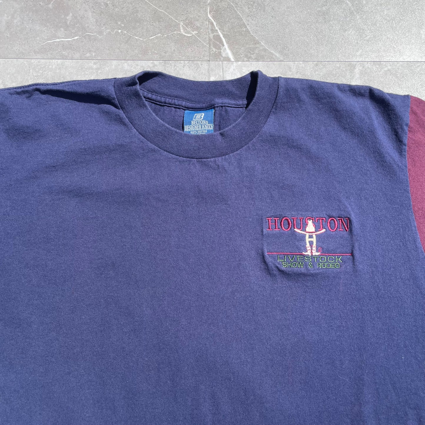 90s Belton Designer Knits Made in USA Color Block T-Shirt