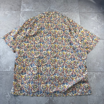 00s Polo by Ralph Lauren Caldwell Beige Paisley Open Collar Shirt XL