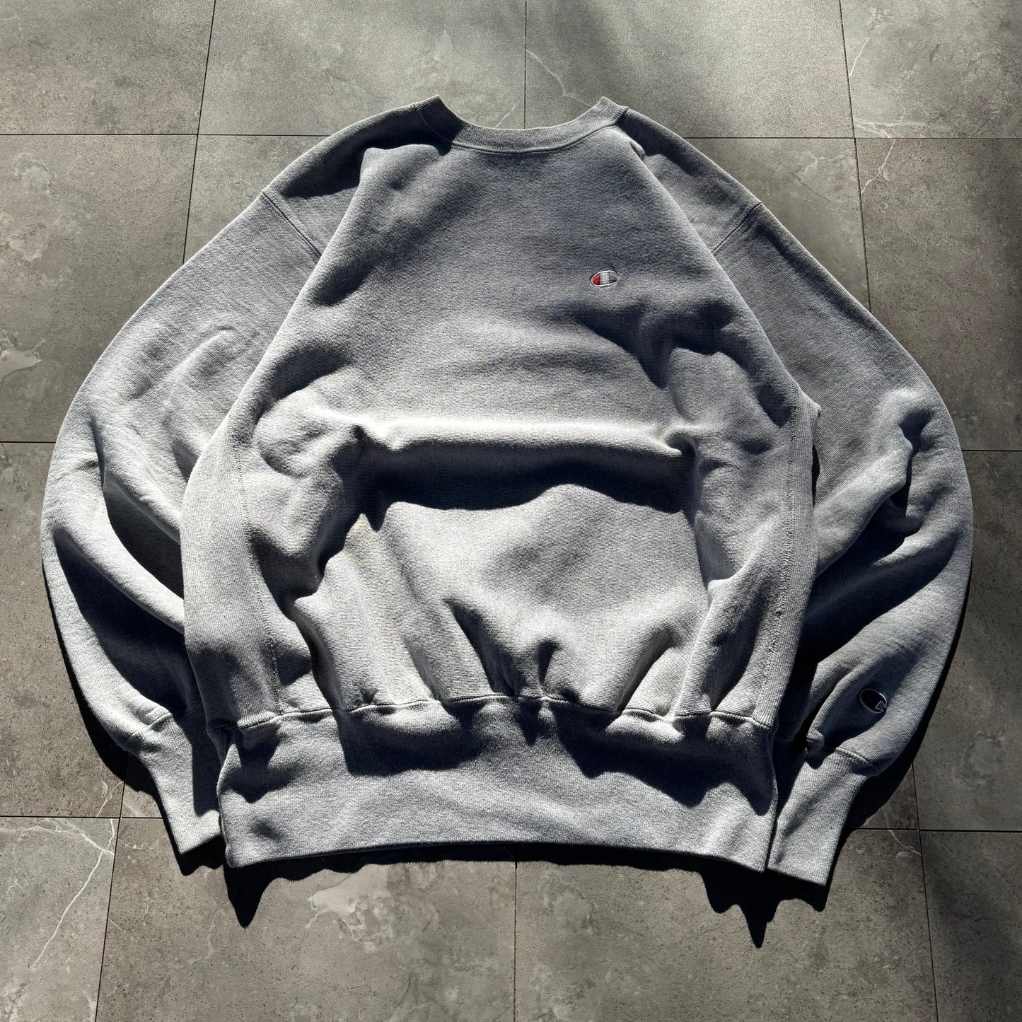 90s Champion Reverse Weave Gray White-Logo Sweatshirt