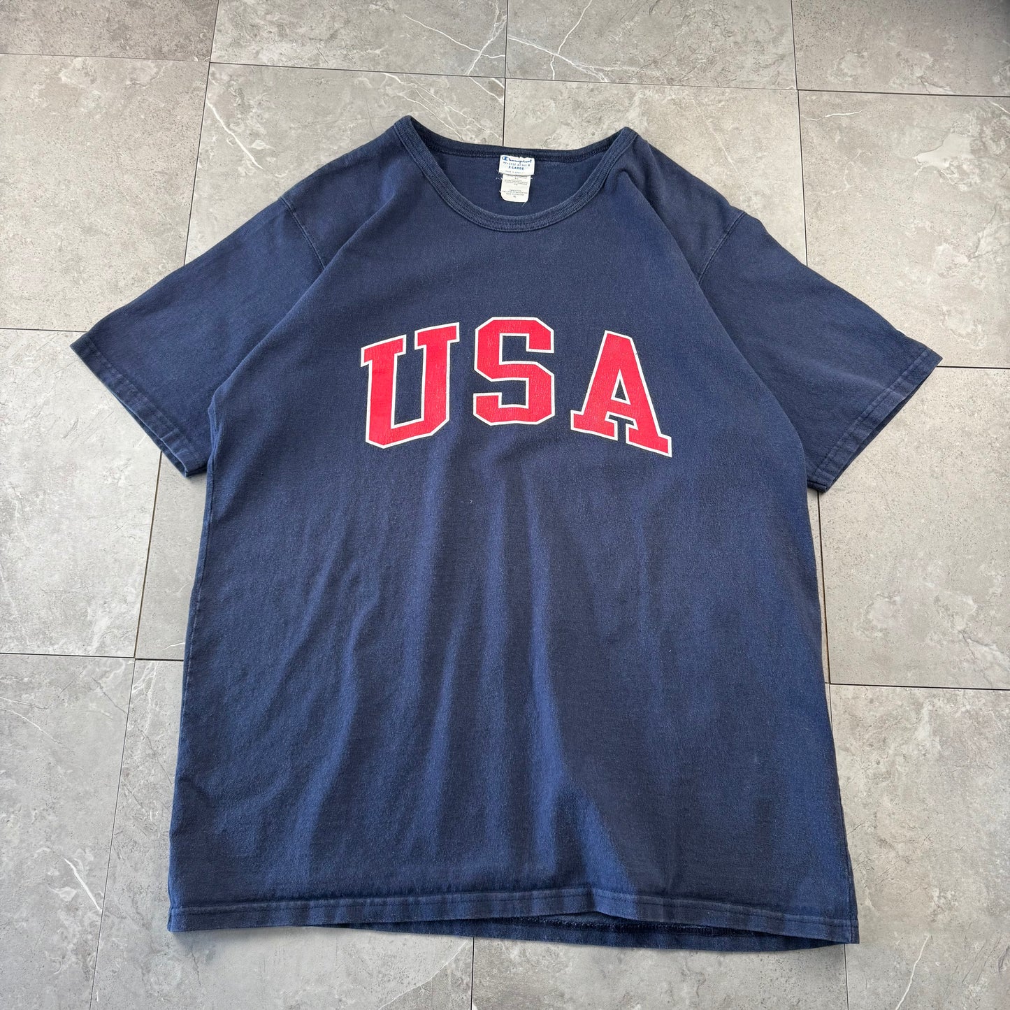 00s Champion USA Navy Heavyweight T-Shirt