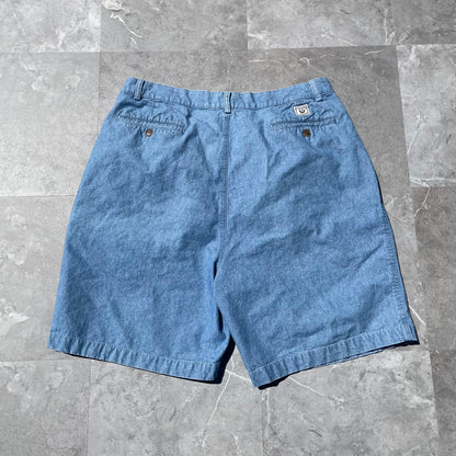 80s Chaps Ralph Lauren Tucked Denim Shorts Size 36