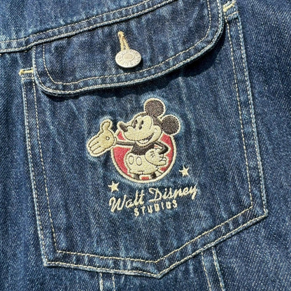 90s The Disney Store Mickey Mouse Embroidered Logo Denim Jacket