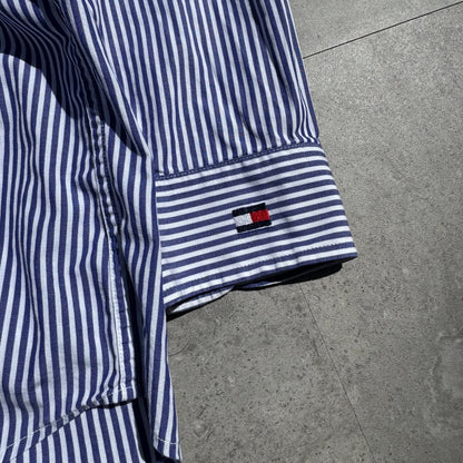 90s Tommy Hilfiger Blue Stripe Button Down Shirt KiiChain Clothing