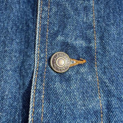 90s Chaps Ralph Lauren Leather Collar Flannel-Lined Denim Jacket