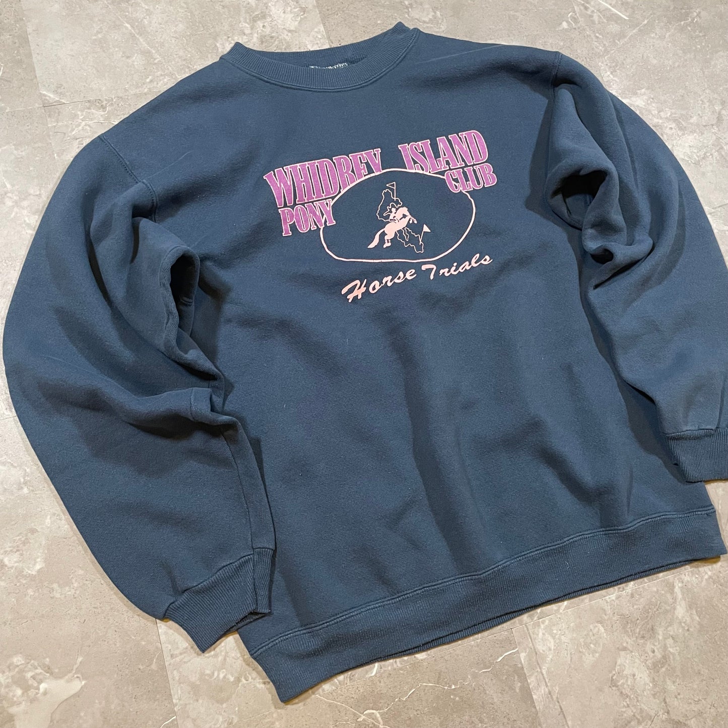 90s Widrey Island Pony Club Hanes Off-Print Sweater