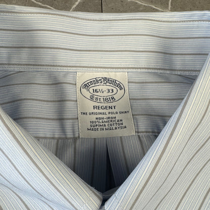 00s Brooks Brothers “Regent” Light Blue Striped Button Down Shirt