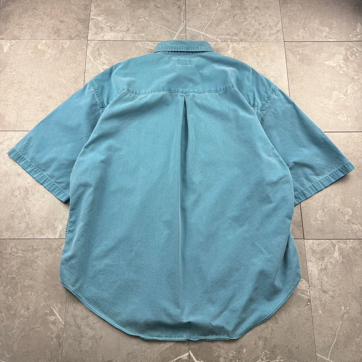 90s Cambridge Classics Faded Blue Button Down Short Sleeve Shirt XL