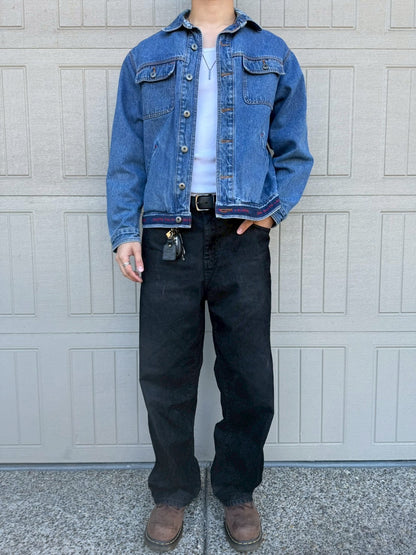 90s CHAPS Ralph Lauren Embroidered Logo Denim Jacket