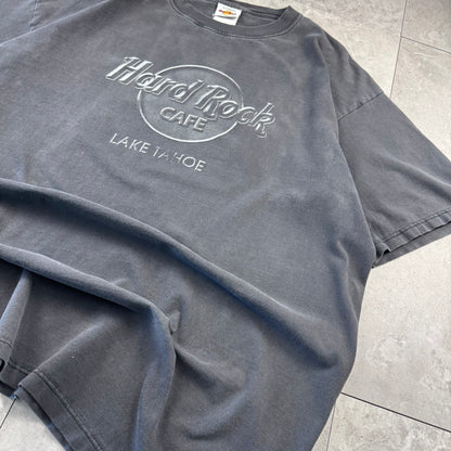 90s Hard Rock Cafe Lake Tahoe Faded Black Graphic T-Shirt