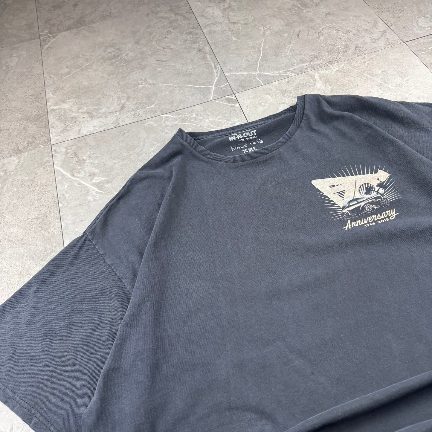 00s In-N-Out Burger 70th Anniversary Faded Black Graphic T-Shirt