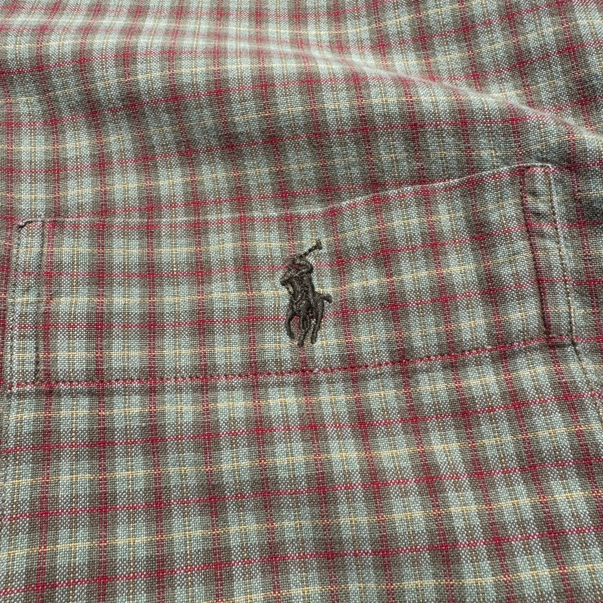90s Ralph Lauren Adams Checkered Pocket Pony Cotton Short Sleeve Shirt KiiChain Clothing